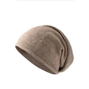 Tinncana Cashmere Wool Blend Slouchy Roll-Edge Beanie Hat for Women & Men
